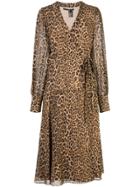 Jay Godfrey Leopard-print Wrap Dress - Brown