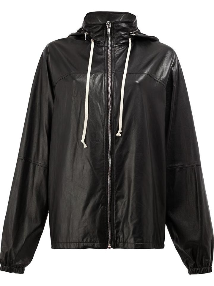 Rick Owens Hooded Jacket, Women's, Size: 40, Black, Cotton/sheep Skin/shearling/cupro