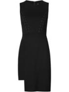 Nicole Miller Lace-up Detail Mini Dress, Women's, Size: 10, Black, Polyester/rayon/spandex/elastane
