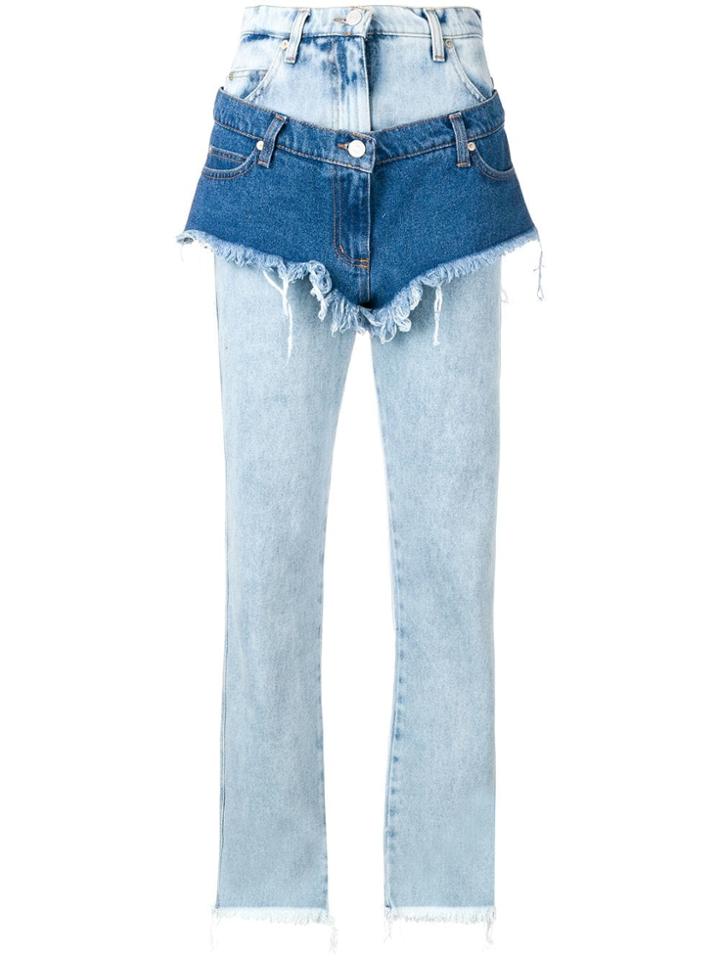Natasha Zinko Layered Straight-leg Jeans - Blue