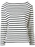 Ines De La Fressange - Boat Neck Striped Blouse - Women - Cotton - 36, White, Cotton