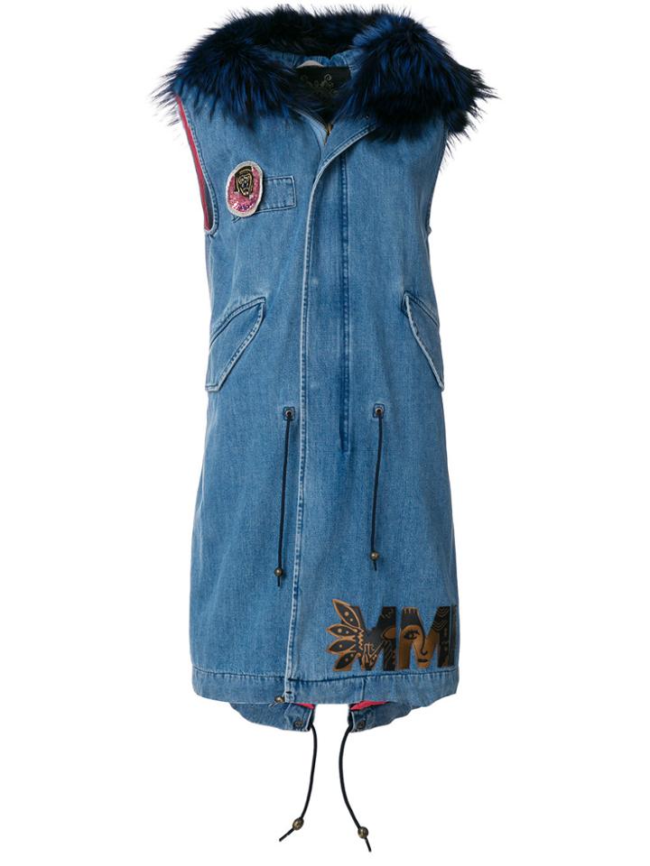 Mr & Mrs Italy Sleeveless Denim Parka - Blue