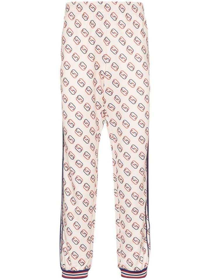 Gucci Gg Logo Print Track Pants - Neutrals