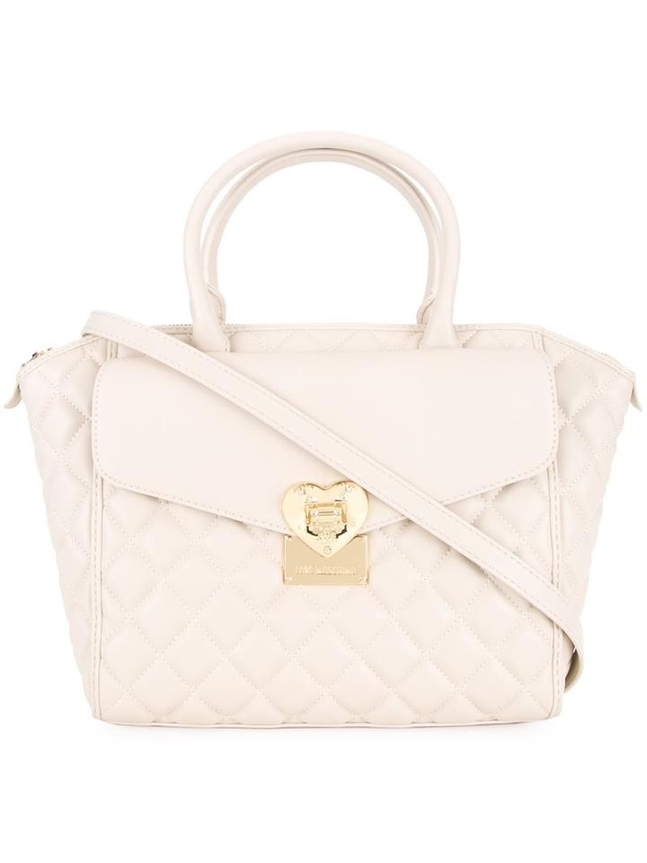 Love Moschino Quilted Tote, Women's, Nude/neutrals