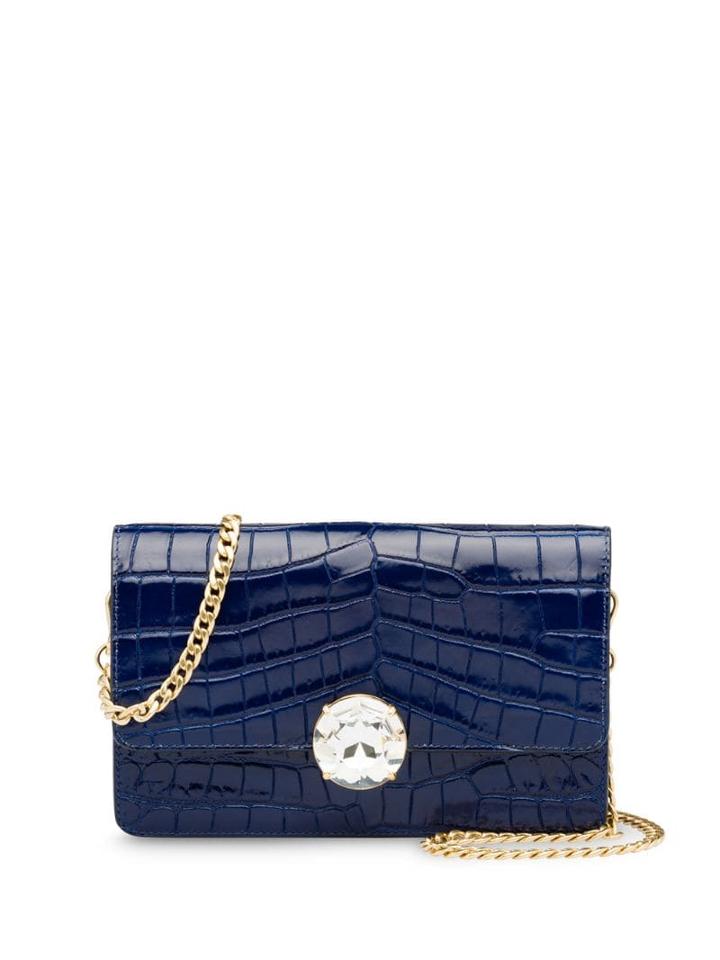 Miu Miu Crocodile Effect Clutch - Blue