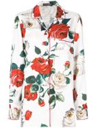 Dolce & Gabbana Floral Print Pyjama Shirt - White