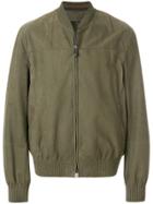 Ermenegildo Zegna Couture Leather Bomber Jacket - Green