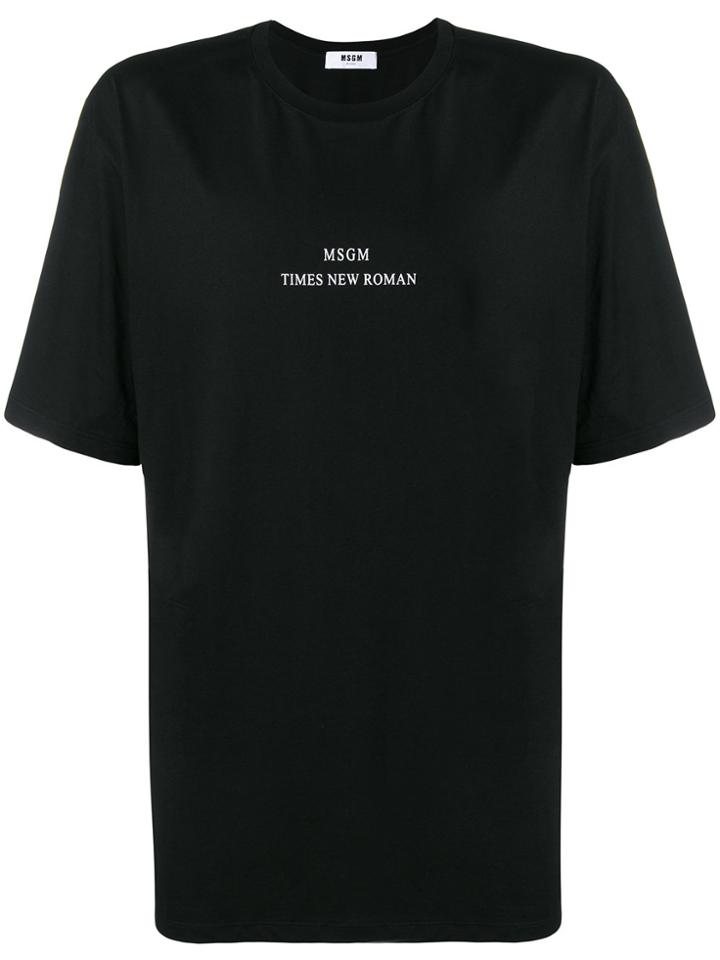 Msgm Front Printed T-shirt - Black
