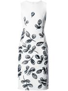 Oscar De La Renta Floral Print Dress - White
