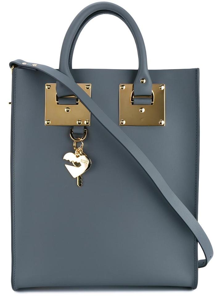 Sophie Hulme Mini 'albion' Tote, Women's, Grey, Calf Leather
