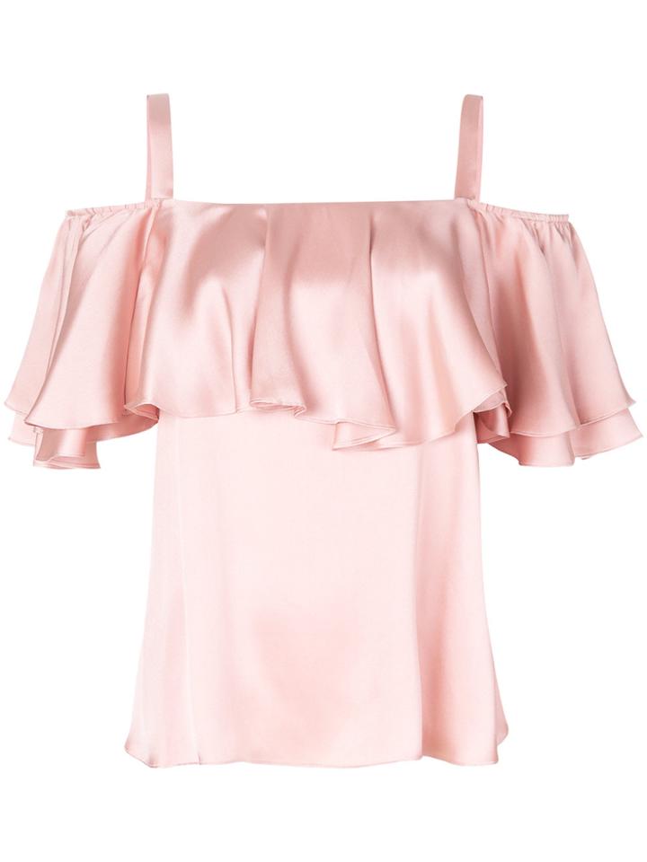 Temperley London Off Shoulder Top - Pink & Purple