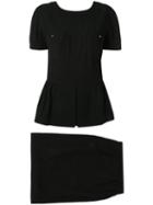 Chanel Pre-owned Long Sleeve Setup Jacket Skirt Black