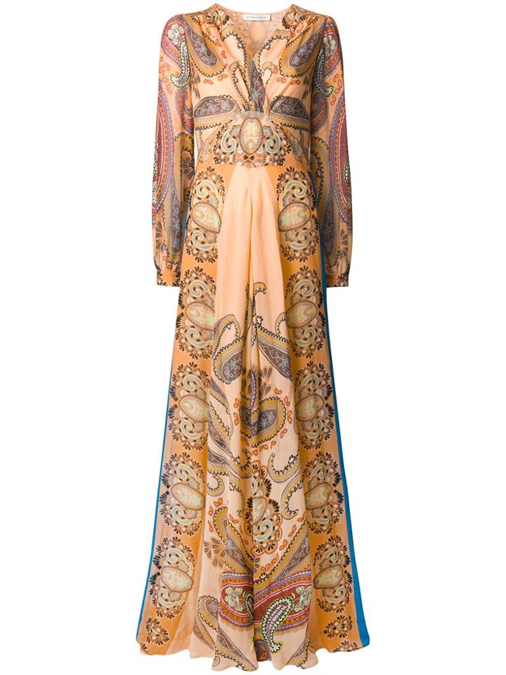 Etro Paisley Print Long Dress - Yellow & Orange