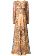 Etro Paisley Print Long Dress - Yellow & Orange