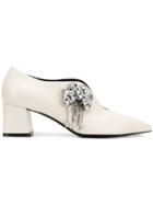 Coliac Crystal Embellished Pumps - White