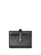 Burberry Monogram Motif Leather Folding Card Case - Black