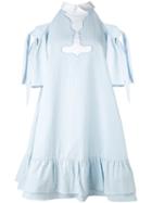 Vivetta - Silhouette Cold-shoulder Dress - Women - Cotton - 40, Blue, Cotton