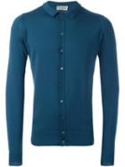 John Smedley 'parwish' Cardigan, Men's, Size: Large, Blue, Merino