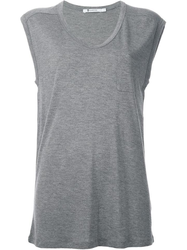 T By Alexander Wang Scoop Neck Vest, Women's, Size: Xs, Grey, Rayon