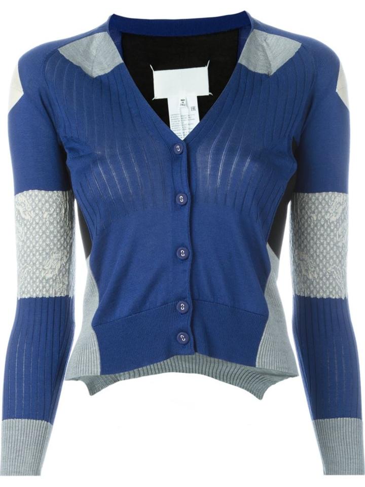 Maison Margiela Cropped Cardigan, Women's, Size: Medium, Blue, Silk