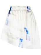 Paco Rabanne Asymmetric Pixel Print Skirt - Neutrals