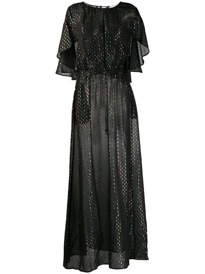 L'autre Chose Metallic Evening Dress - Black