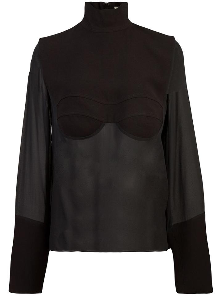 Dion Lee Sheer Bustier Top - Black