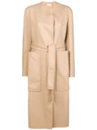 The Row Belted Midi Coat - Nude & Neutrals