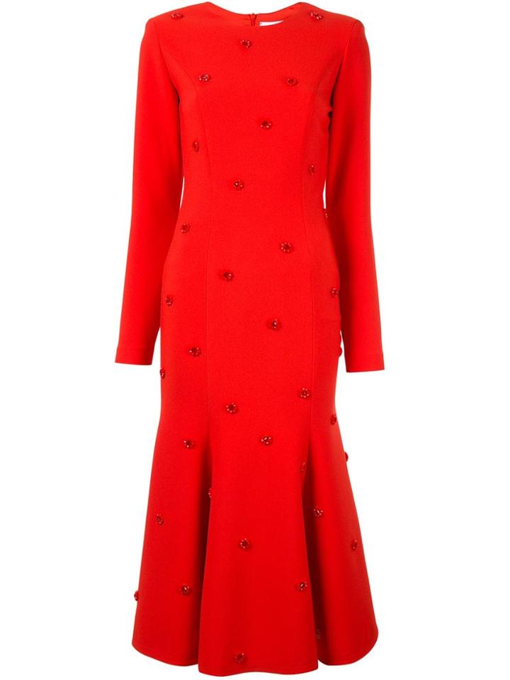 Dalood Carla Crystal-embellished Midi Dress - Orange