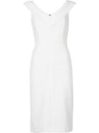 Alice+olivia Fitted Midi-dress, Women's, Size: 2, White, Polyester/spandex/elastane/acetate