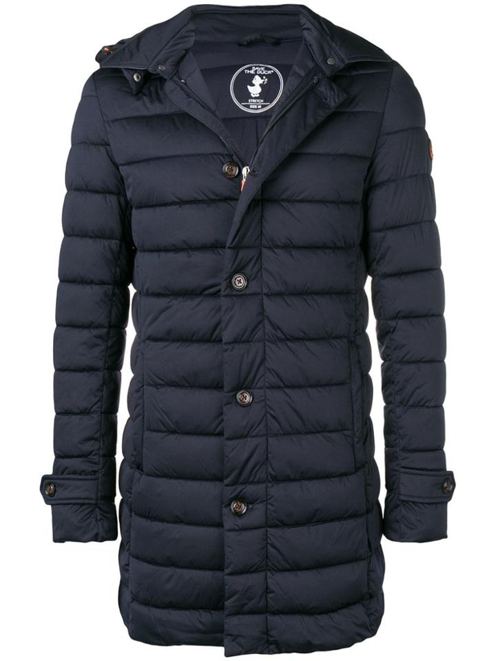 Save The Duck Mid-length Padded Coat - Blue