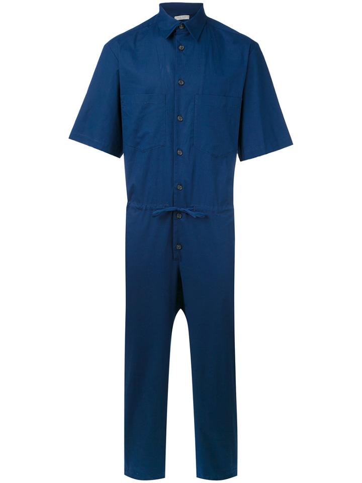 Lucio Vanotti - Short Sleeve Jumpsuit - Men - Cotton/spandex/elastane - 4, Blue, Cotton/spandex/elastane