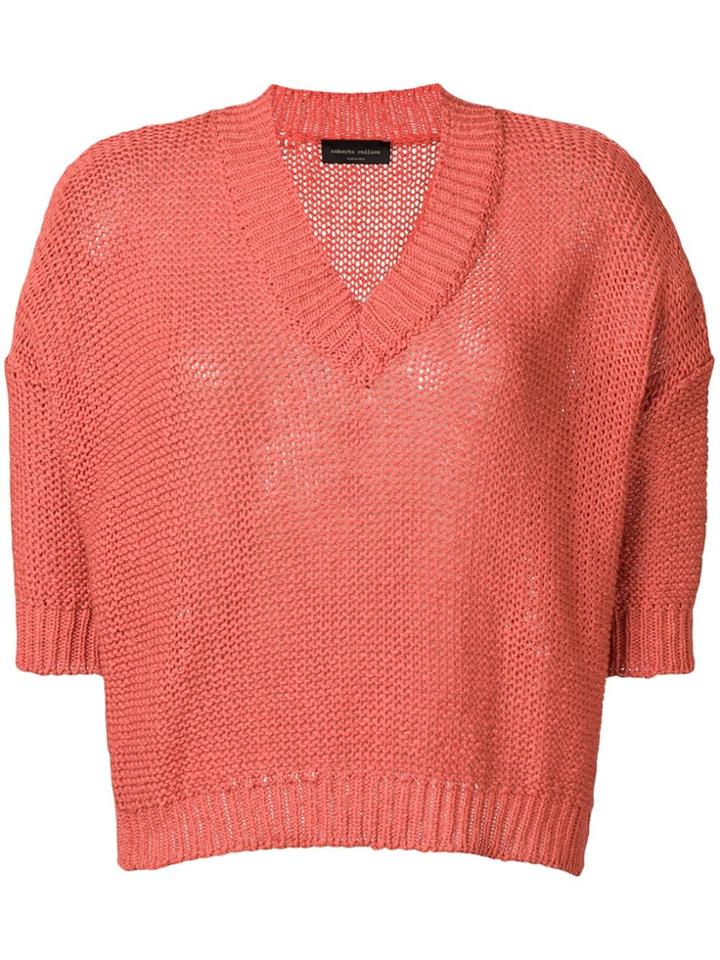 Roberto Collina Shortsleeved Knit Top - Orange