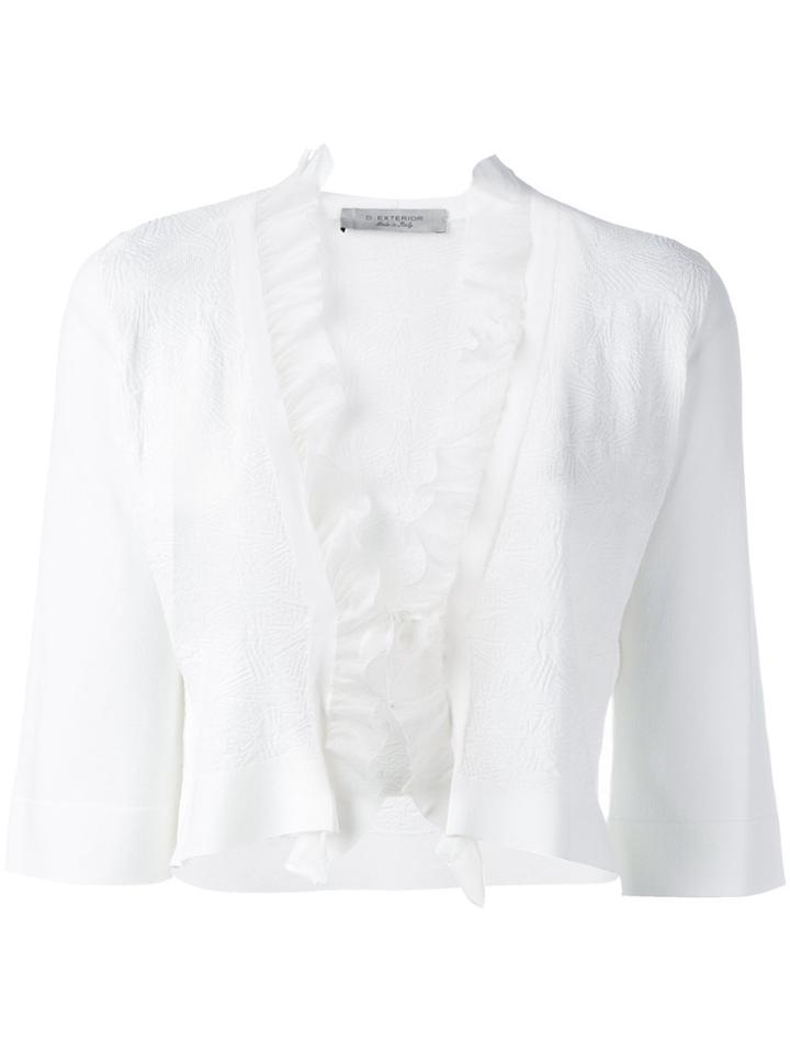 D.exterior Frill-hem Cardigan - White