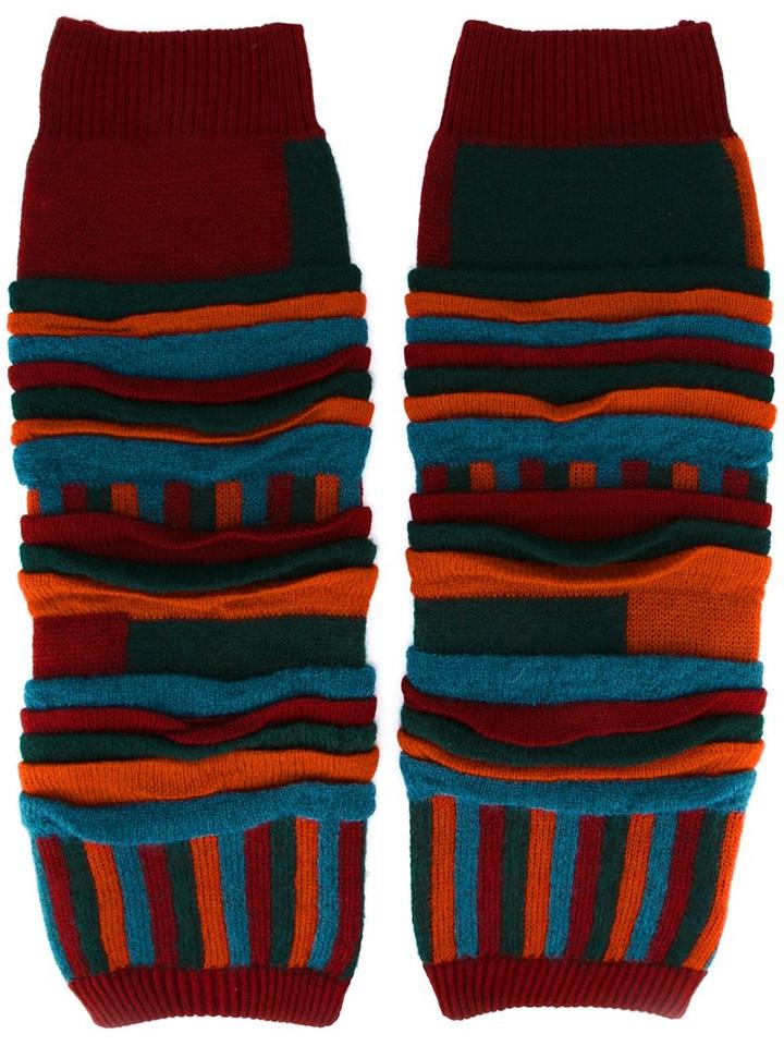Issey Miyake Men Striped Leg And Arm Warmers