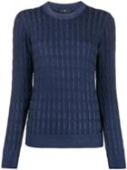 Fay Cable-knit Slim-fit Jumper - Blue