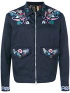 Paul Smith Embroidered Bomber Jacket - Blue