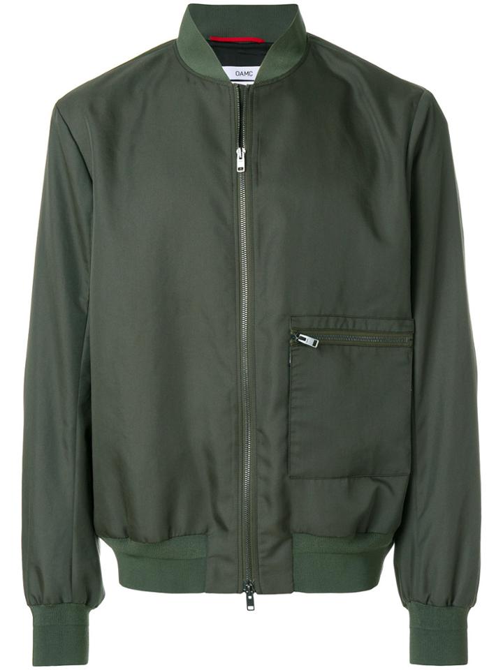 Oamc Zipped Bomber Jacket - Green