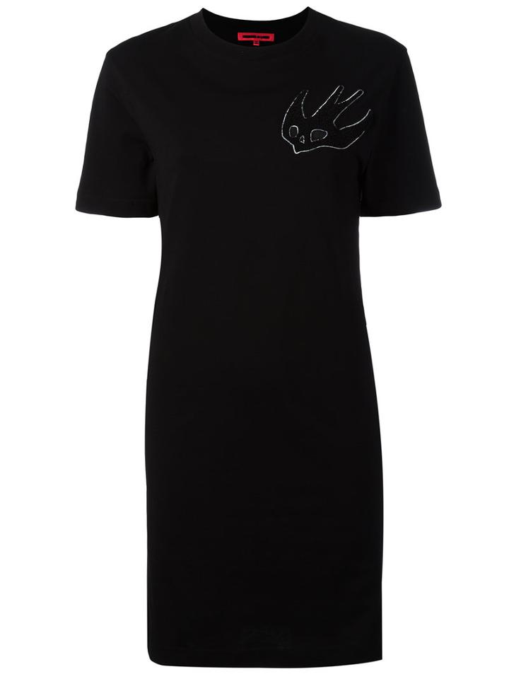 Mcq Alexander Mcqueen - Swallow Signature T-shirt Dress - Women - Cotton - Xs, Women's, Black, Cotton