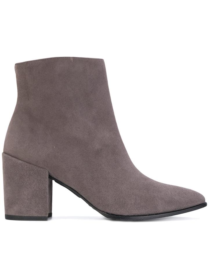 Stuart Weitzman Pointed Ankle Boots - Grey