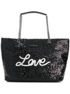 Love Moschino Sequinned Shoulder Bag - Black