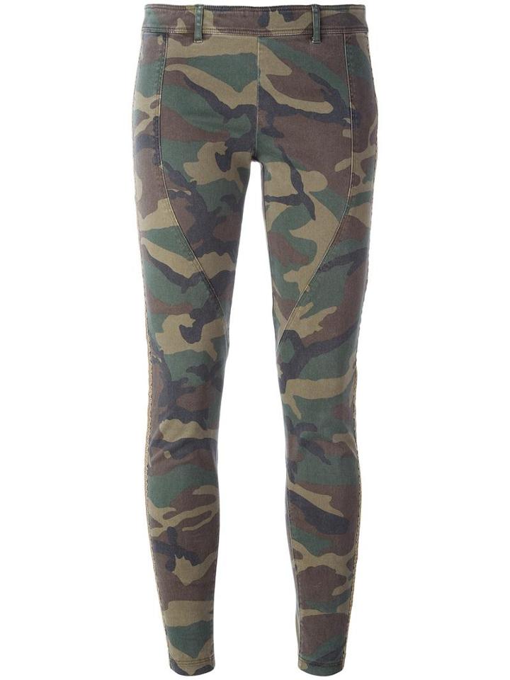 Faith Connexion Camouflage Print Leggings, Women's, Size: 40, Green, Cotton/polyurethane