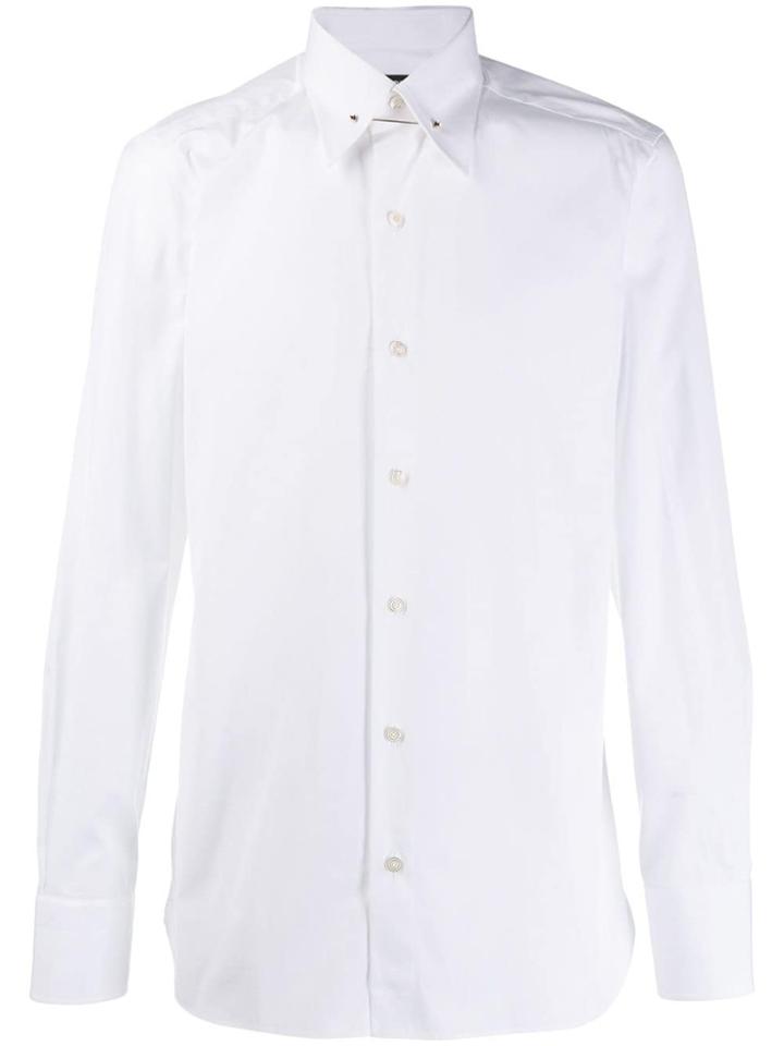 Tom Ford Metal Bar Collar Shirt - White