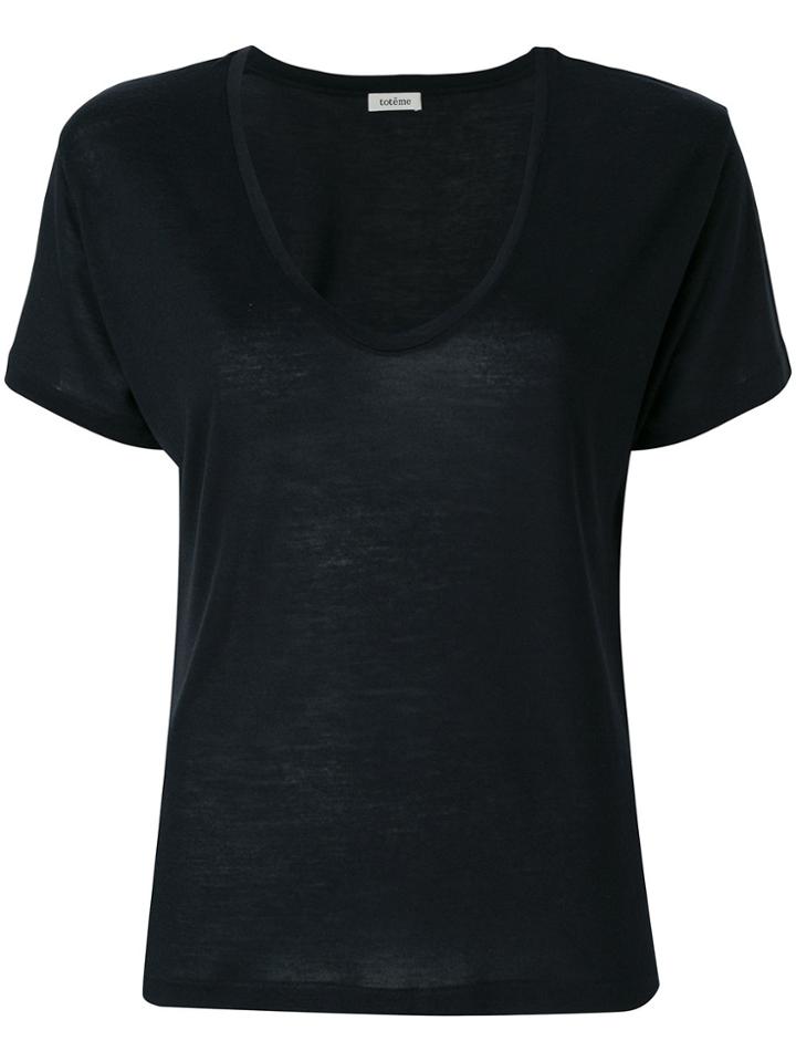 Toteme Deep Neck T-shirt - Black