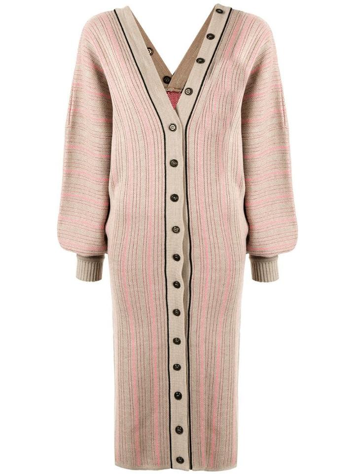 Y/project Button-up Cardigan Dress - Neutrals