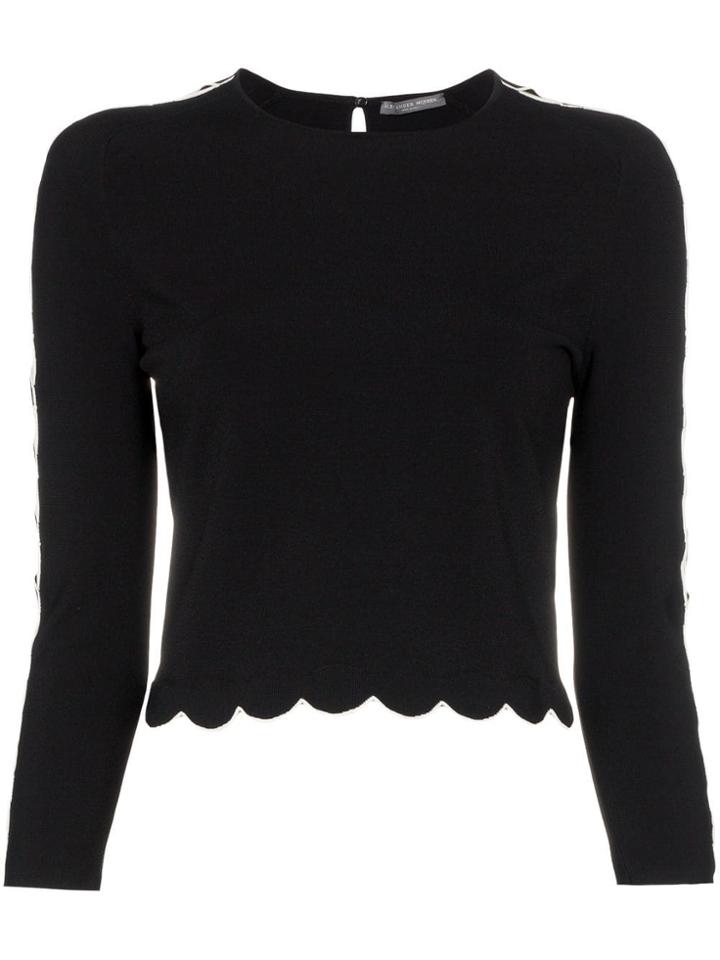 Alexander Mcqueen Scalloped Hem Knitted Jumper - Black
