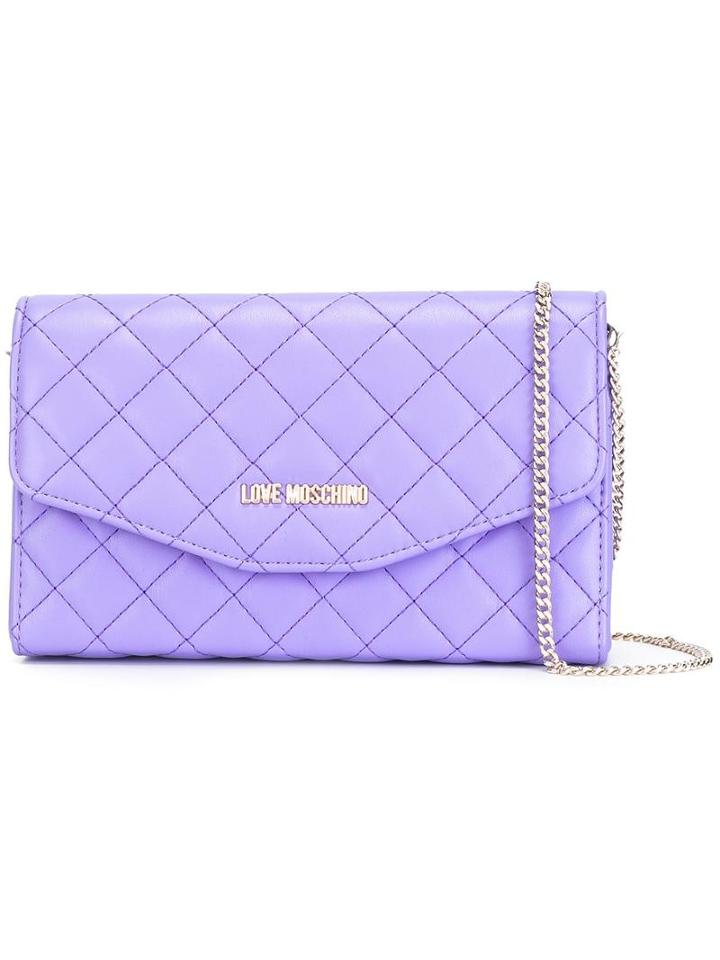 Love Moschino Chain Strap Crossbody Bag, Women's, Pink/purple, Leather
