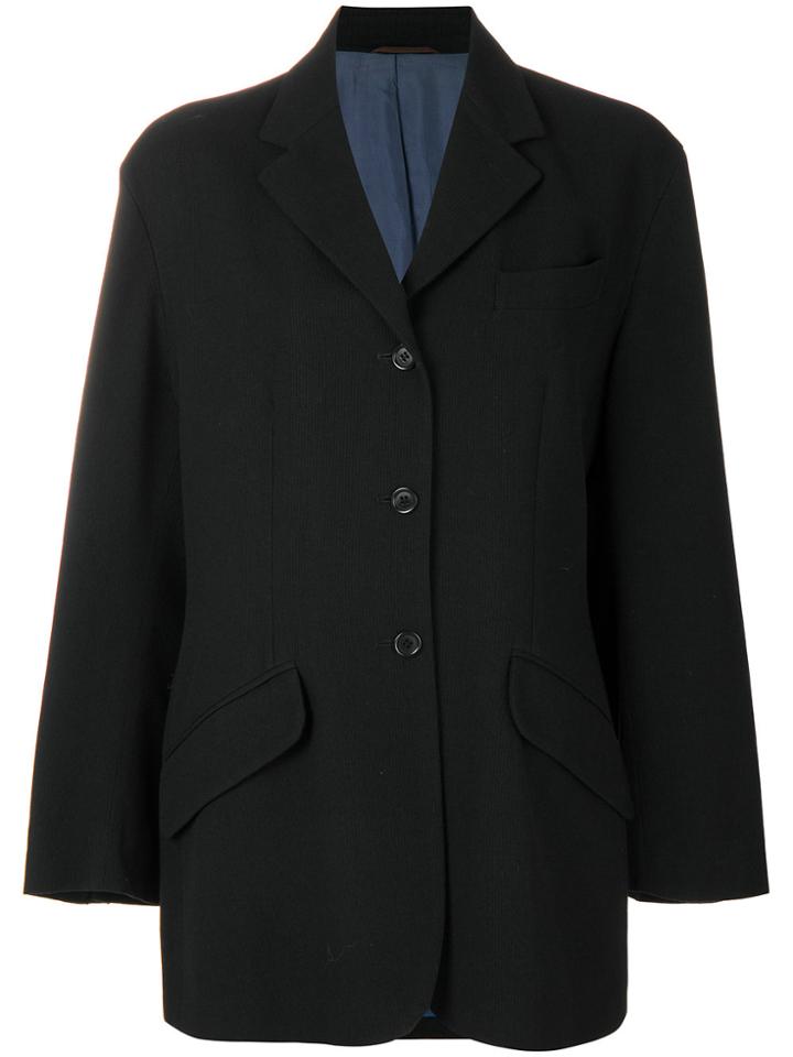 Romeo Gigli Vintage Flap Pockets Boxy Blazer - Black