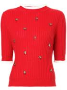 Muveil Cherry Charmed Sweater - Red