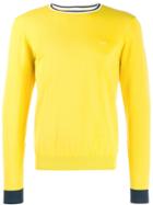 Sun 68 Striped Neck Jumper - Yellow